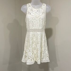 NWOT Rebellion Cream Lace Dress.  Size L large 12/14